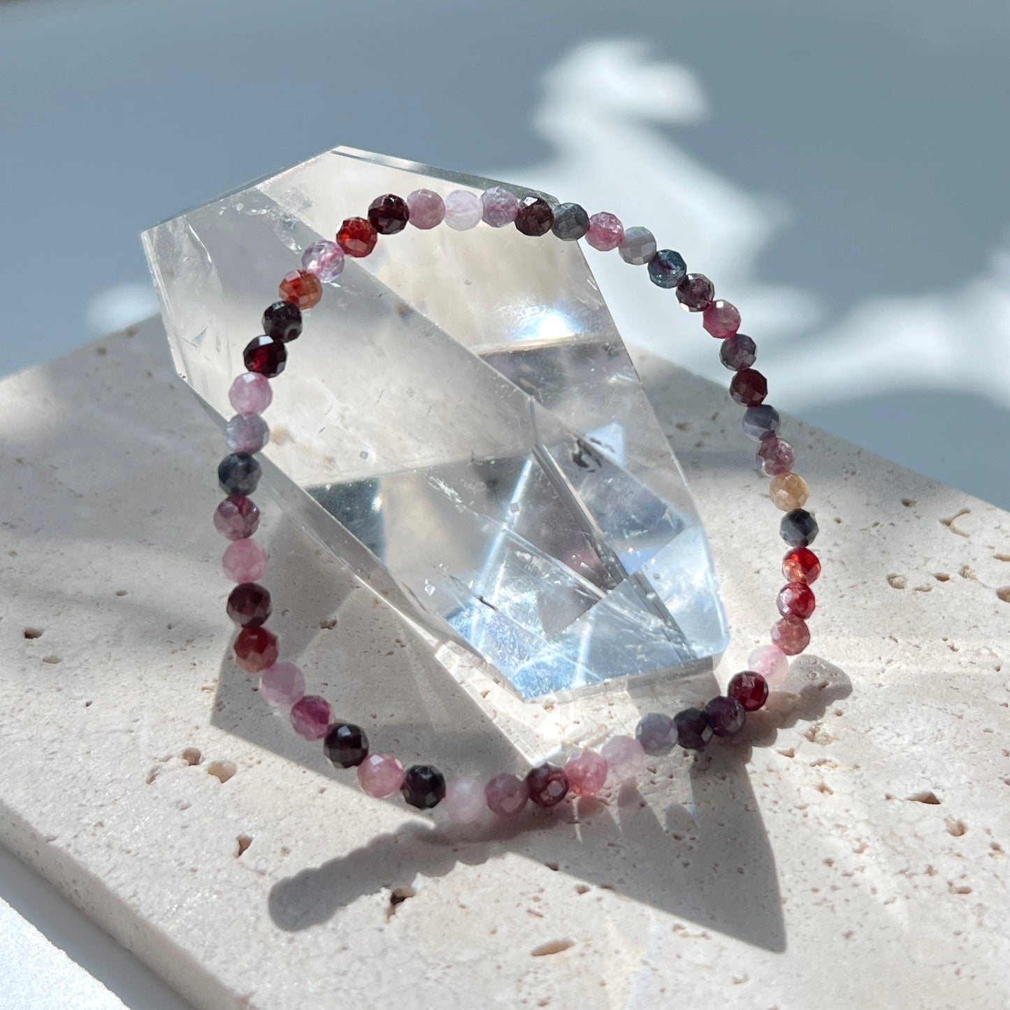 August Birthstone 8月誕生石 - Spinel Faceted Bracelet 4mm 尖晶石