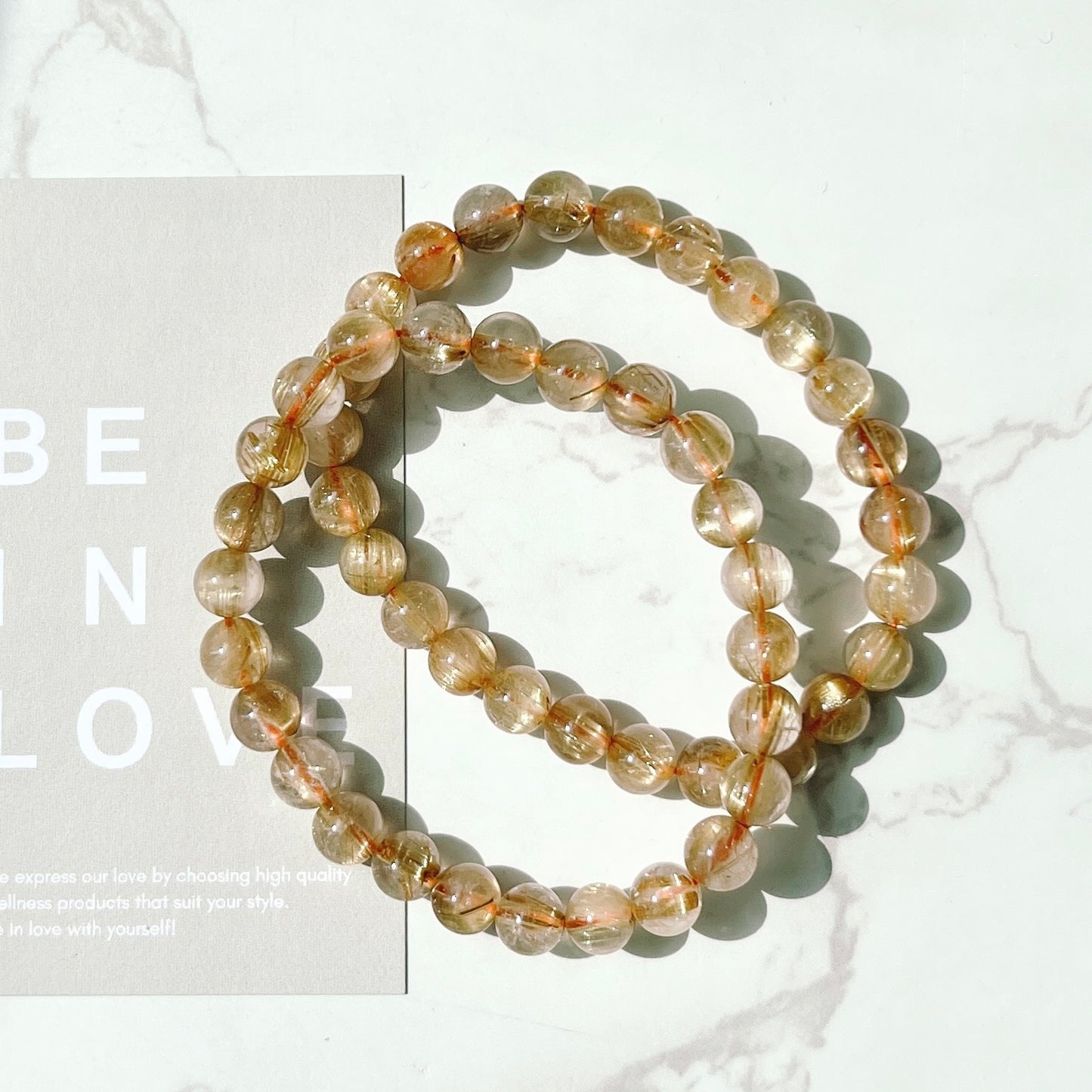 Golden Rutilated Quartz bracelet 7mm 金髮晶