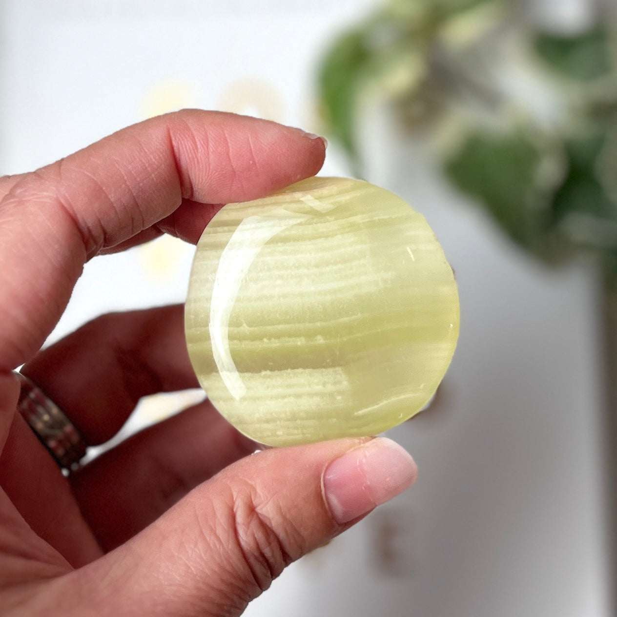 Green Onyx Palm stone 綠安力士