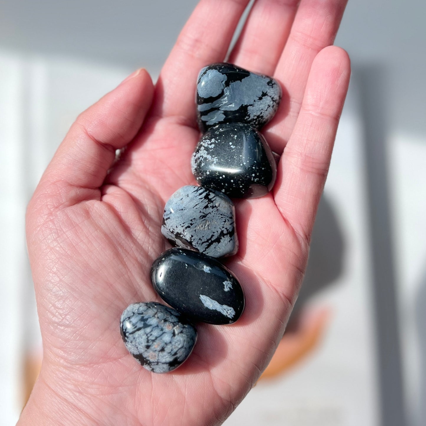 Snowflake Obsidian Tumble Stone 2-3cm 雪花黑曜石