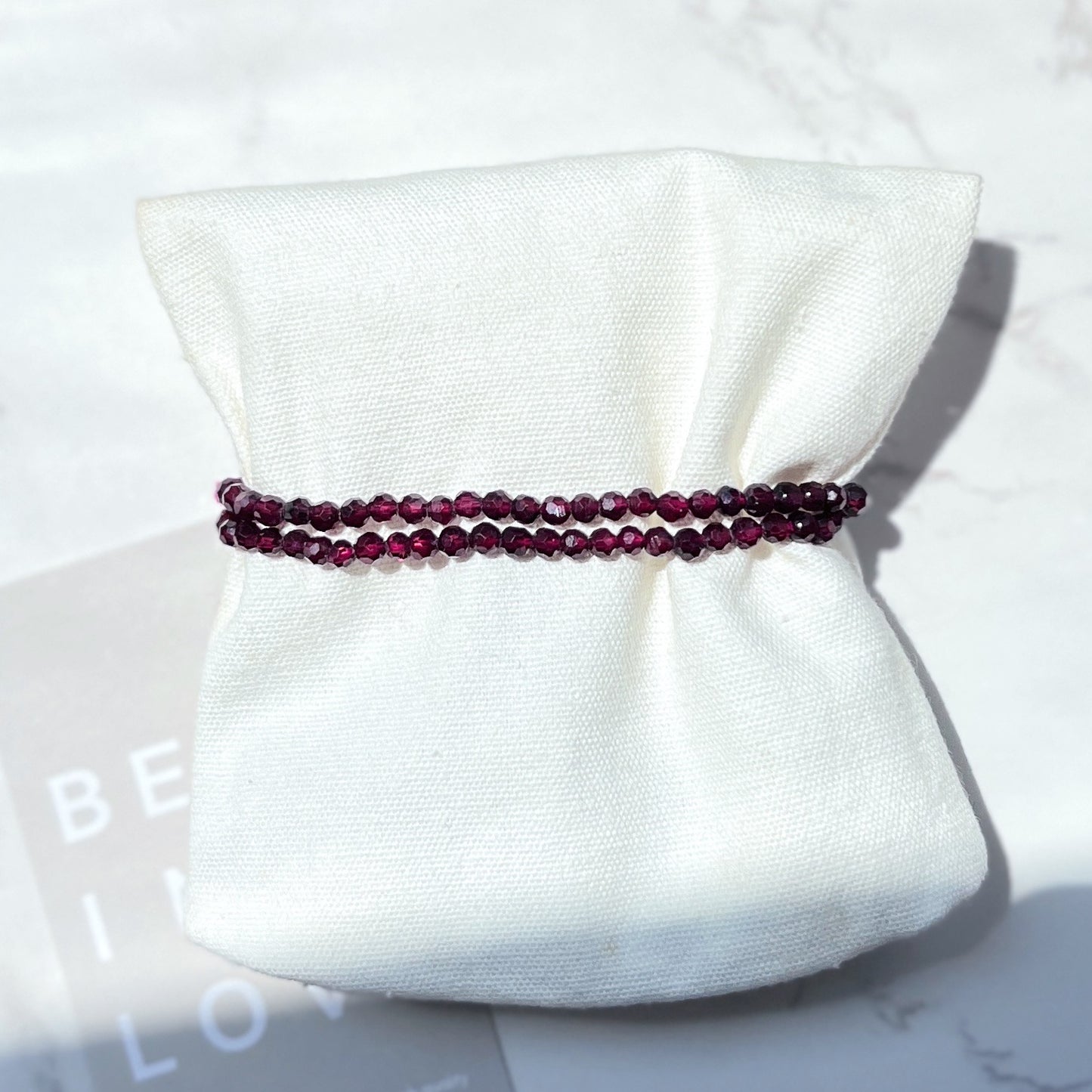 Garnet Facet Bracelet 4mm (GN-BR4-02)