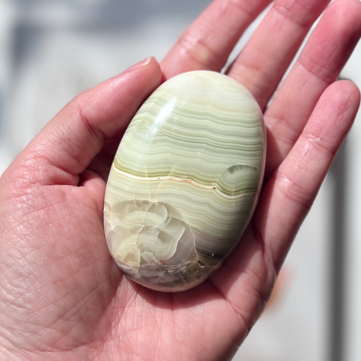 Green Onyx Palm Stone 綠安力士