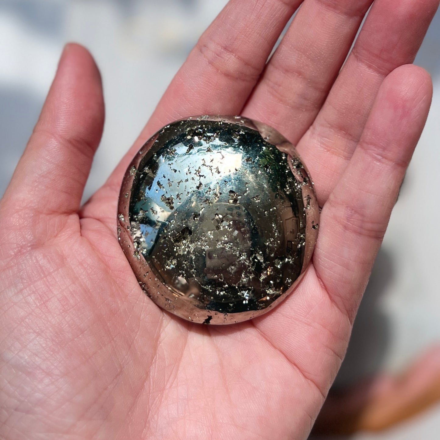 Pyrite Palm Stone 黃鐵礦