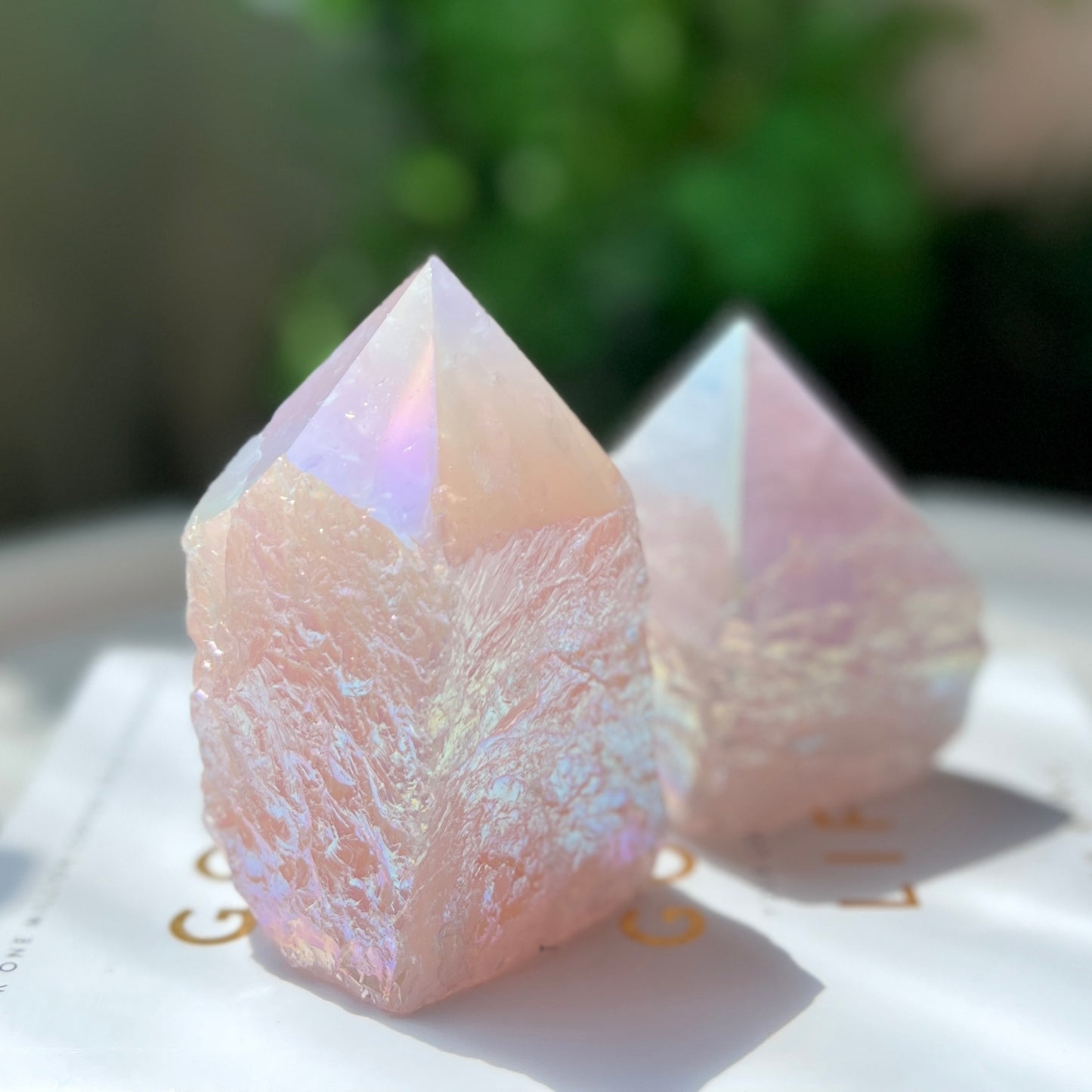 Rose Aura Point 粉晶天使光水晶