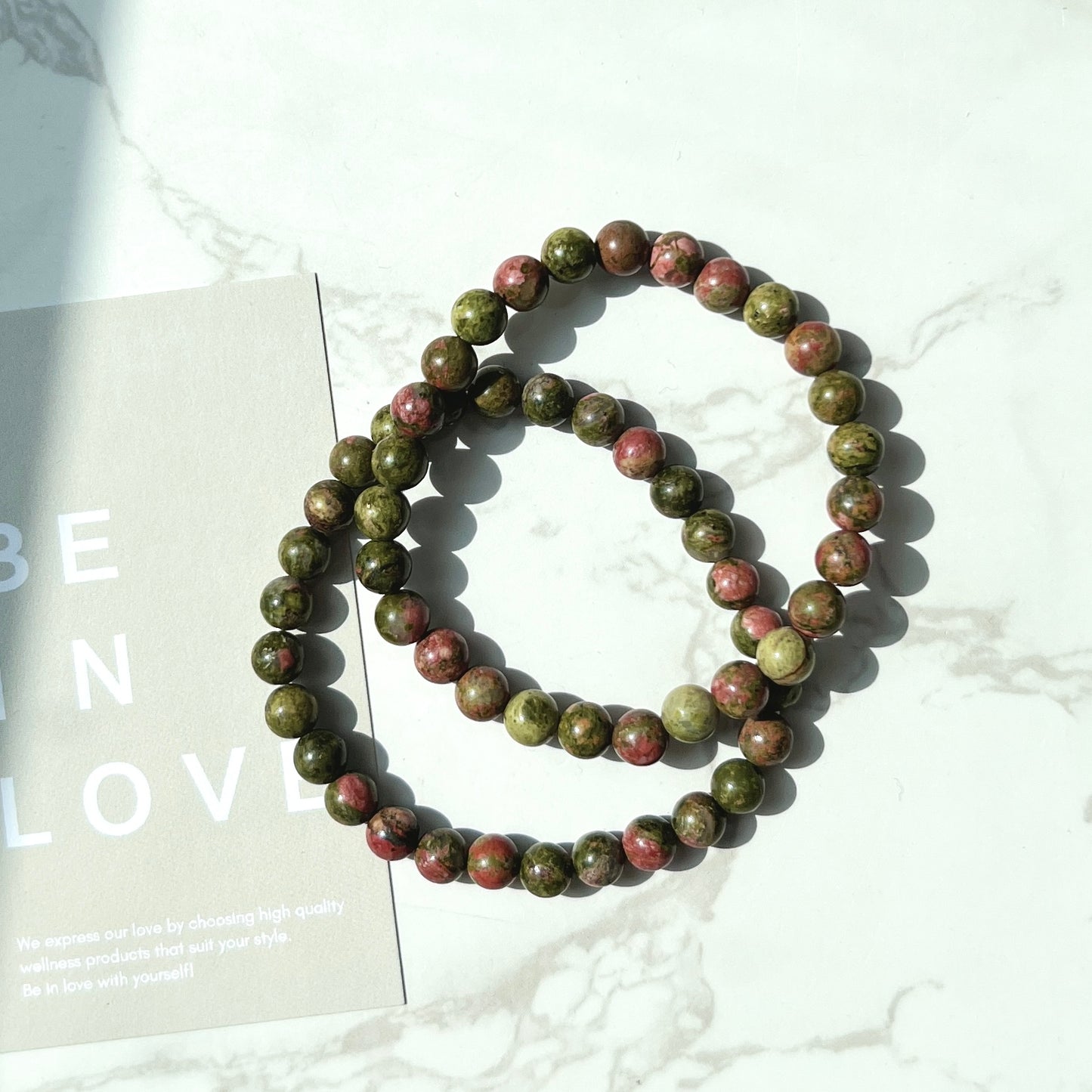 Unakite bracelet 6mm 綠簾花崗岩
