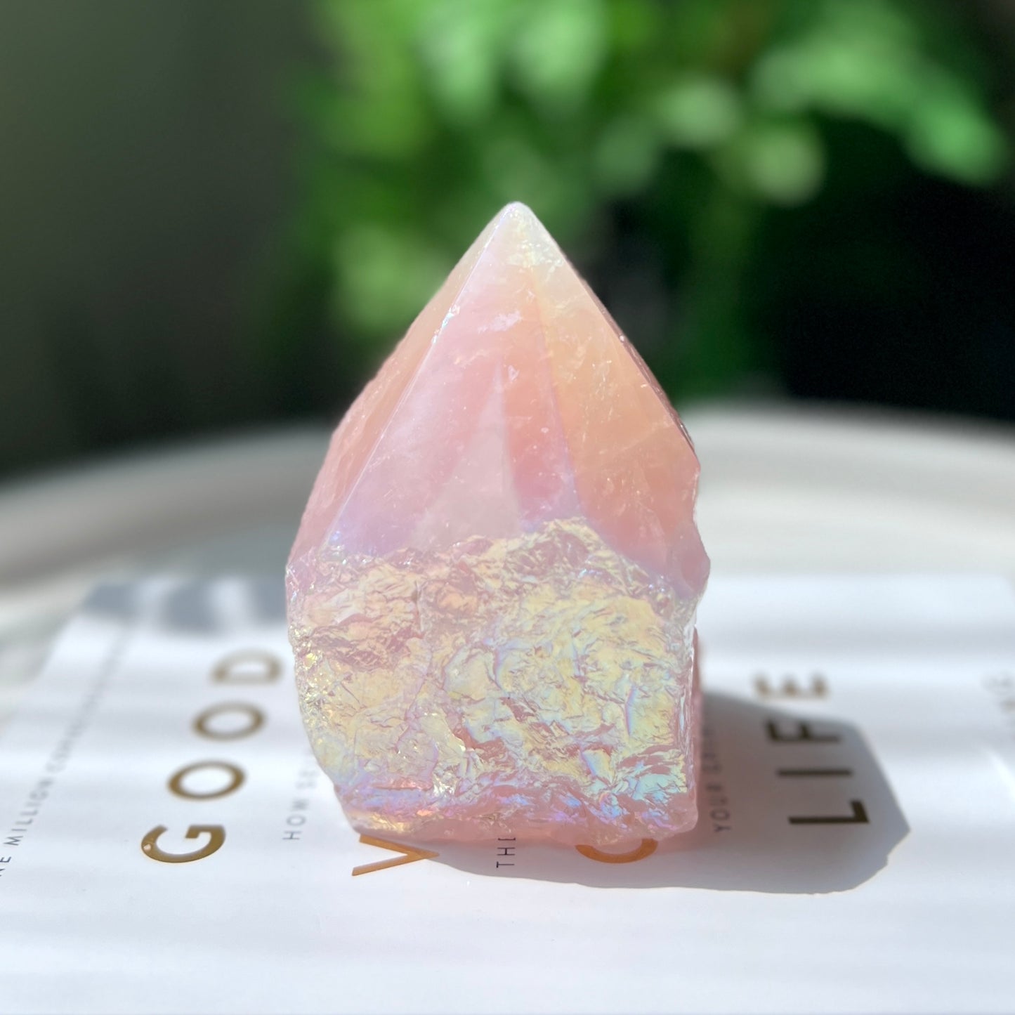 Rose Aura Point 粉晶天使光水晶