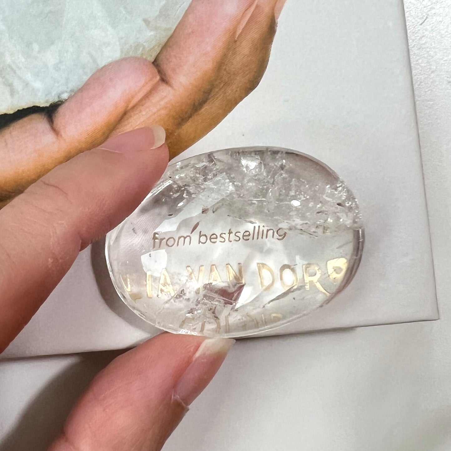 Clear Quartz Palm stone (CQ-057)