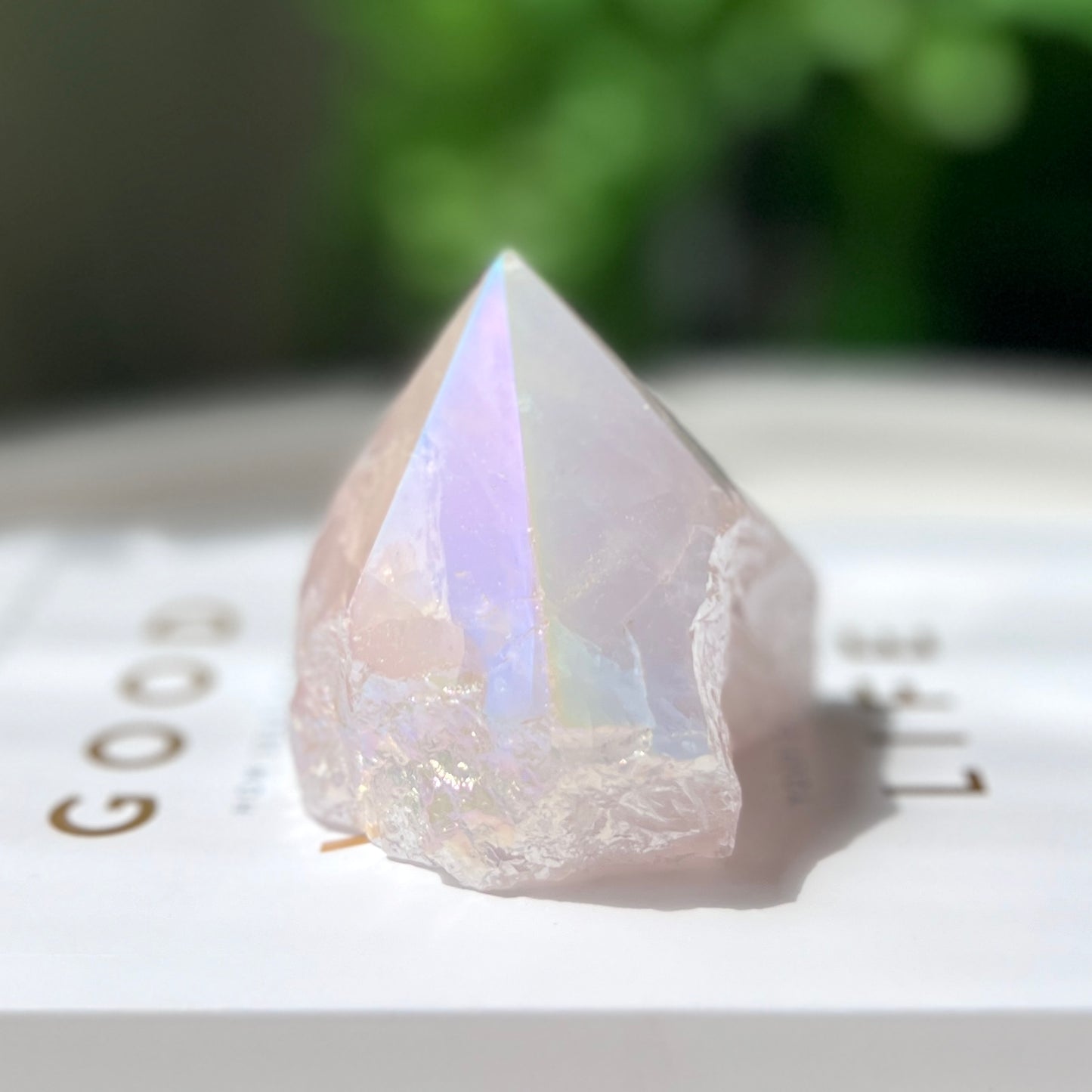 Rose Aura Point 粉晶天使光水晶