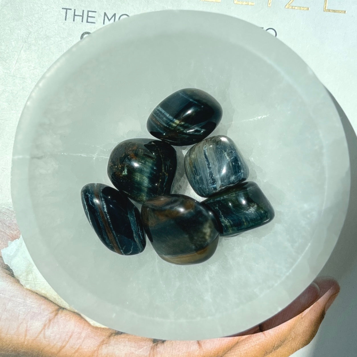 Blue Tigers Eye Tumble stone 藍虎眼石