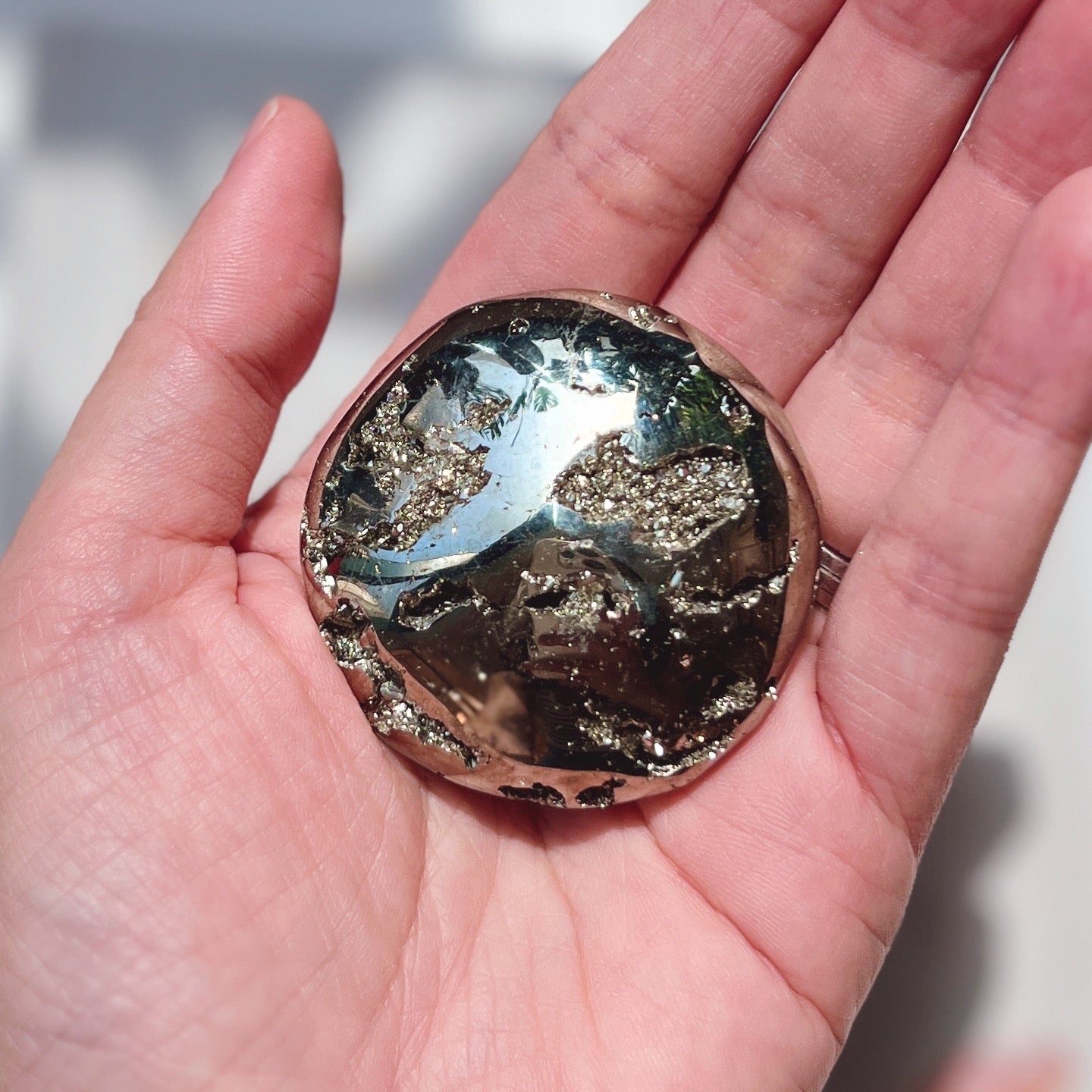 Pyrite Palm Stone 黃鐵礦