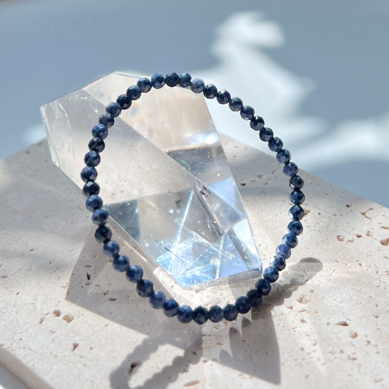 September Birthstone 9月誕生石 - Sapphire Facet Bracelet 4mm 藍寶石