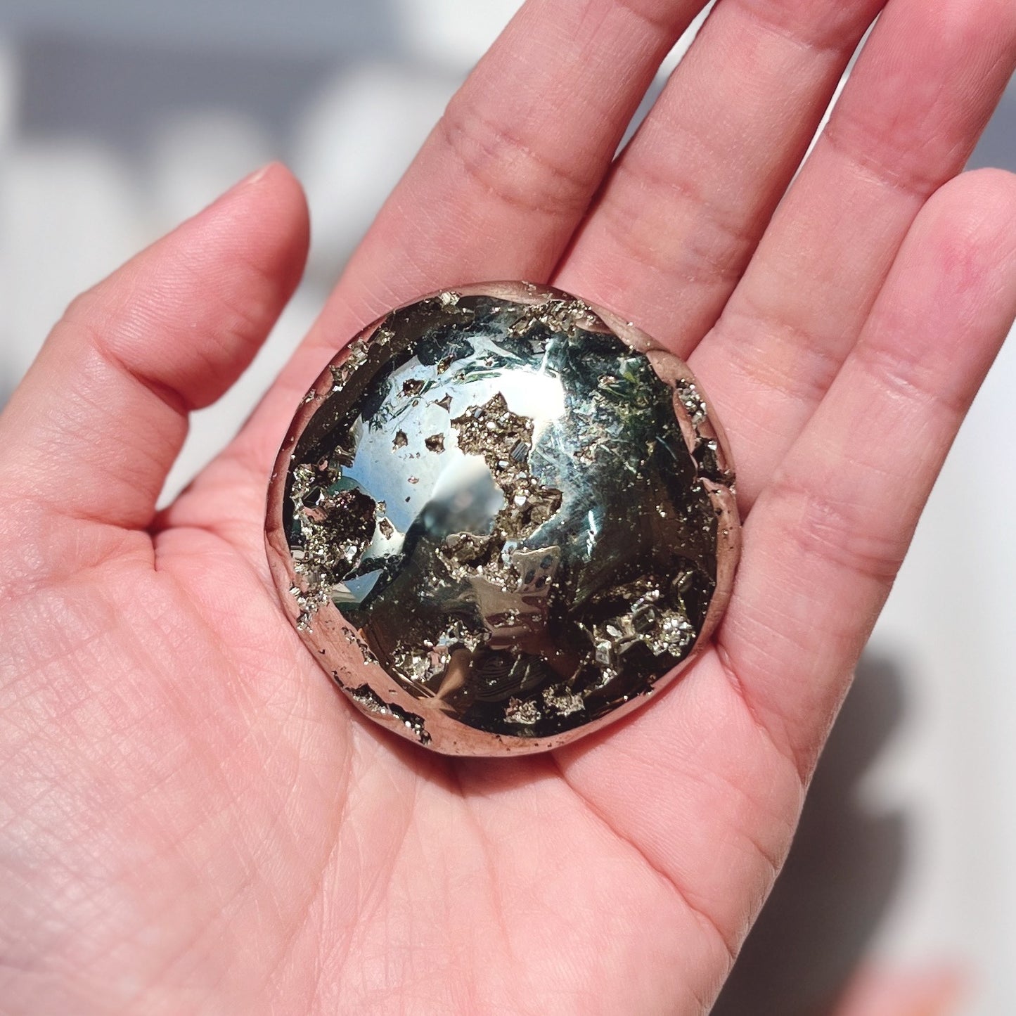 Pyrite Palm Stone 黃鐵礦
