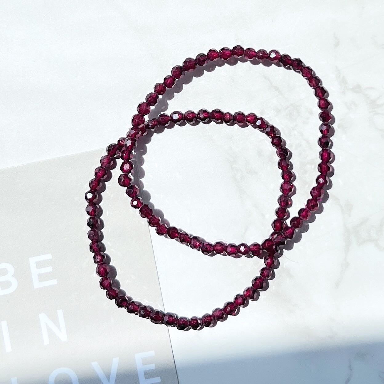 Garnet Facet Bracelet 4mm (GN-BR4-02)