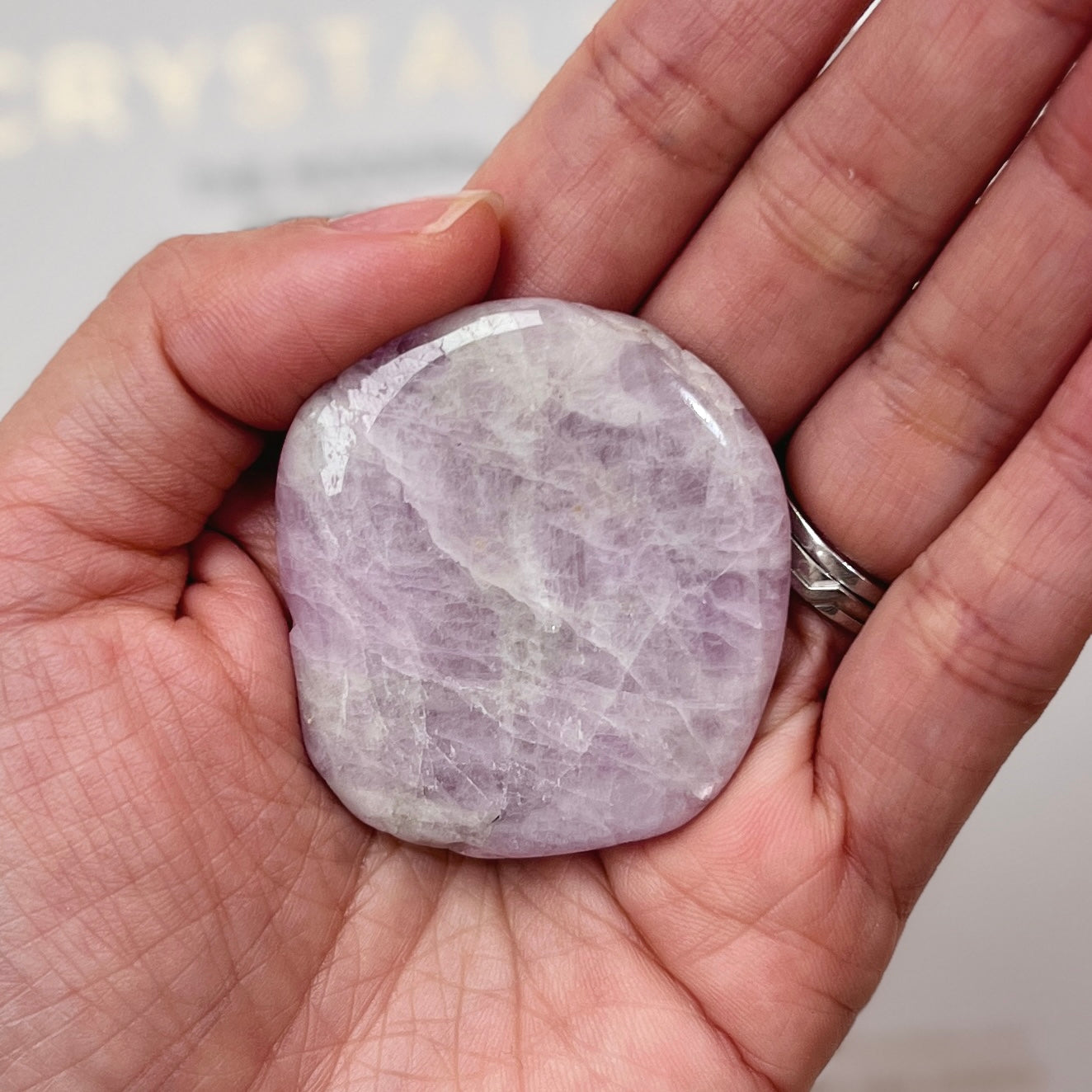 Kunzite Palm stone