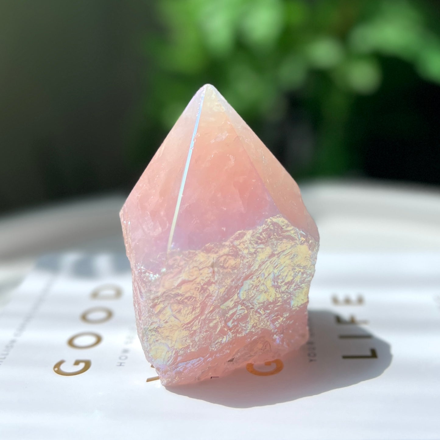 Rose Aura Point 粉晶天使光水晶