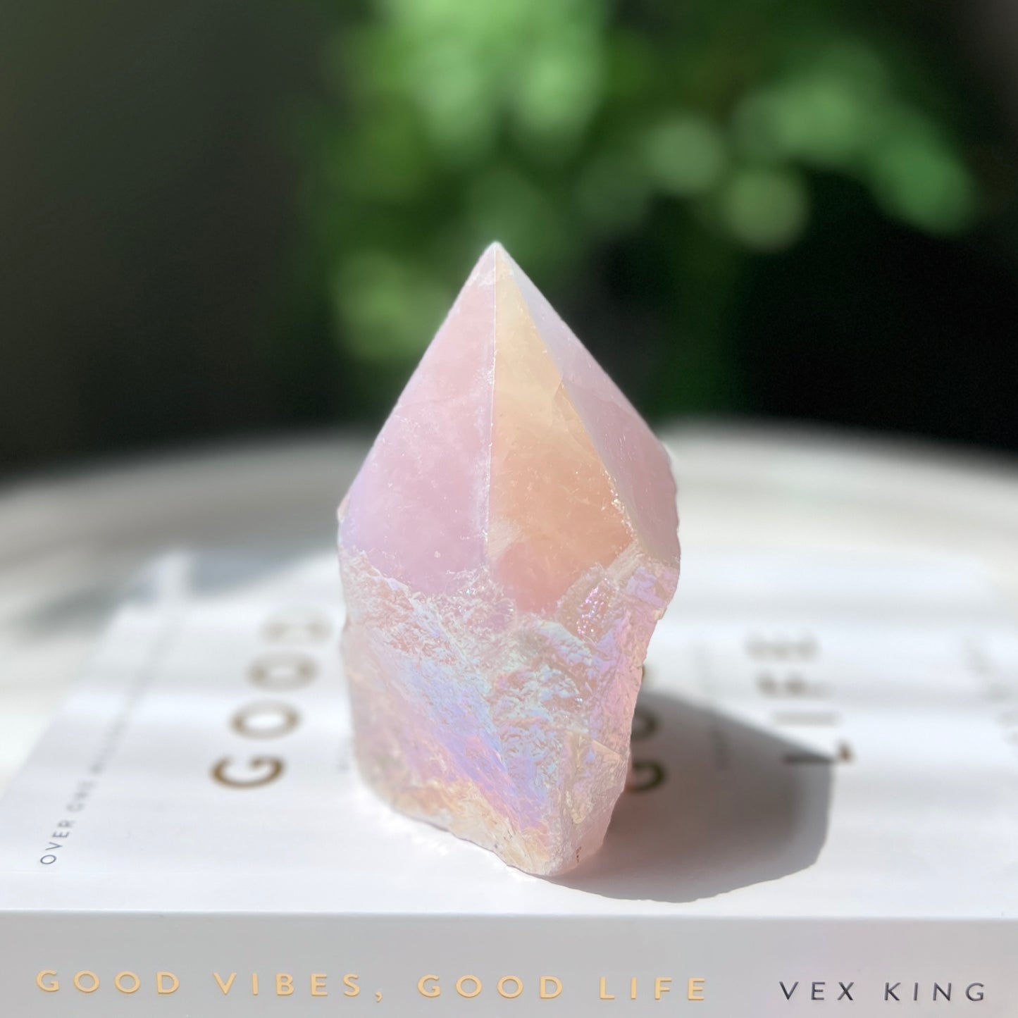 Rose Aura Point 粉晶天使光水晶