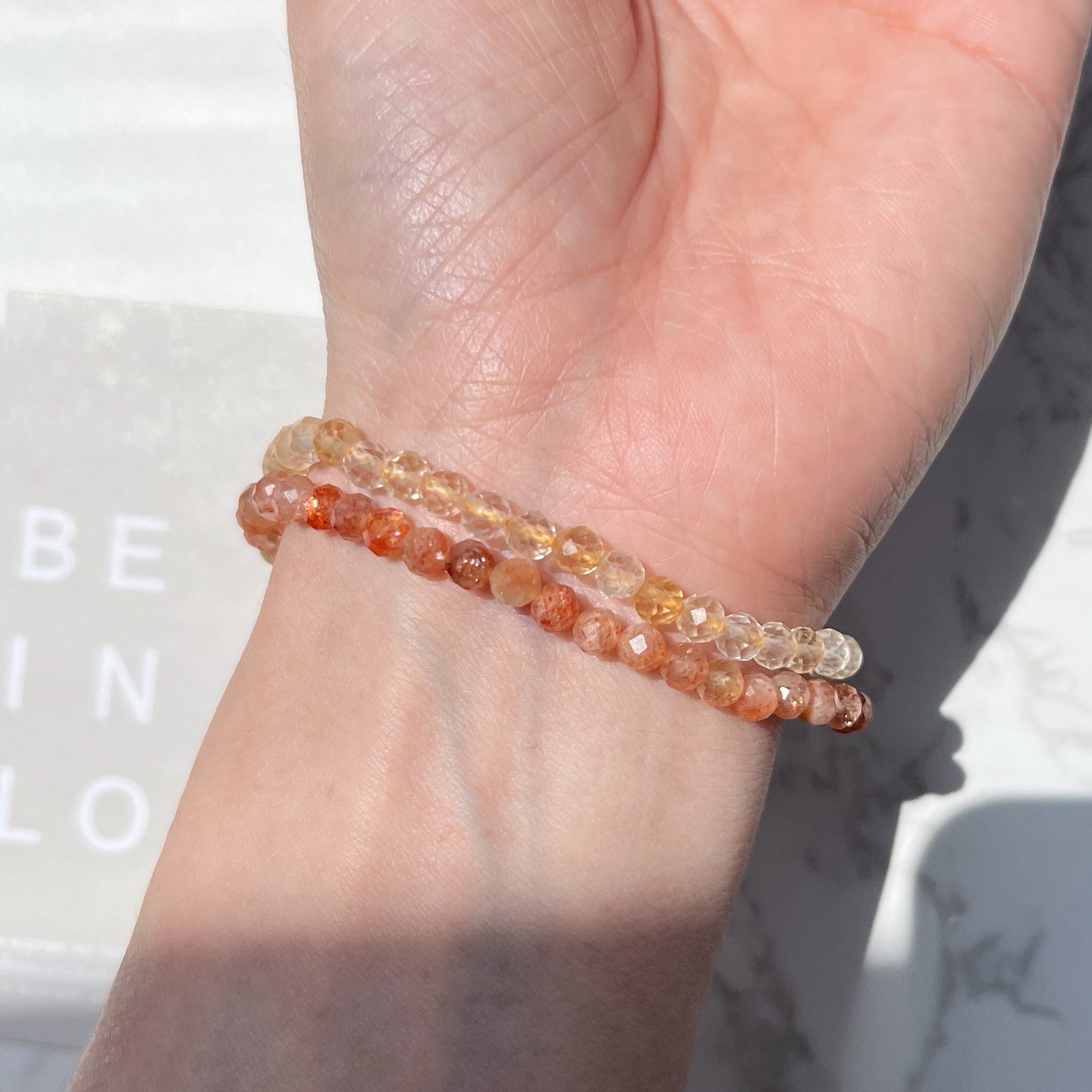 Sunstone Facet Bracelet 4mm 太陽石