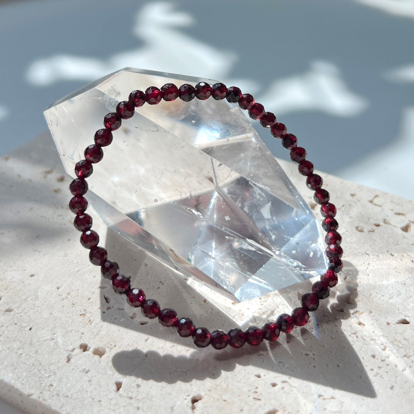 January Birthstone 1月誕生石 - Garnet Facet Bracelet 4mm 石榴石
