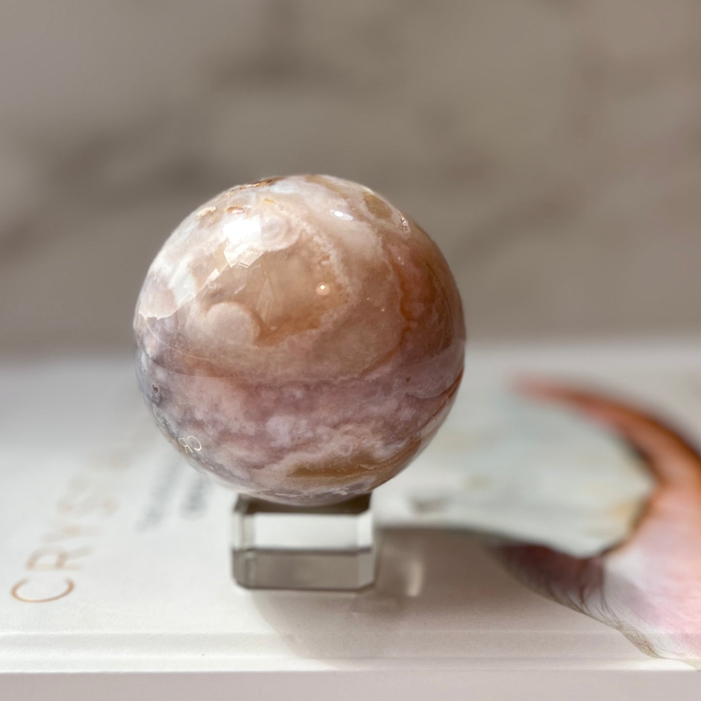 Flower Agate Sphere 5.7cm 櫻花瑪瑙