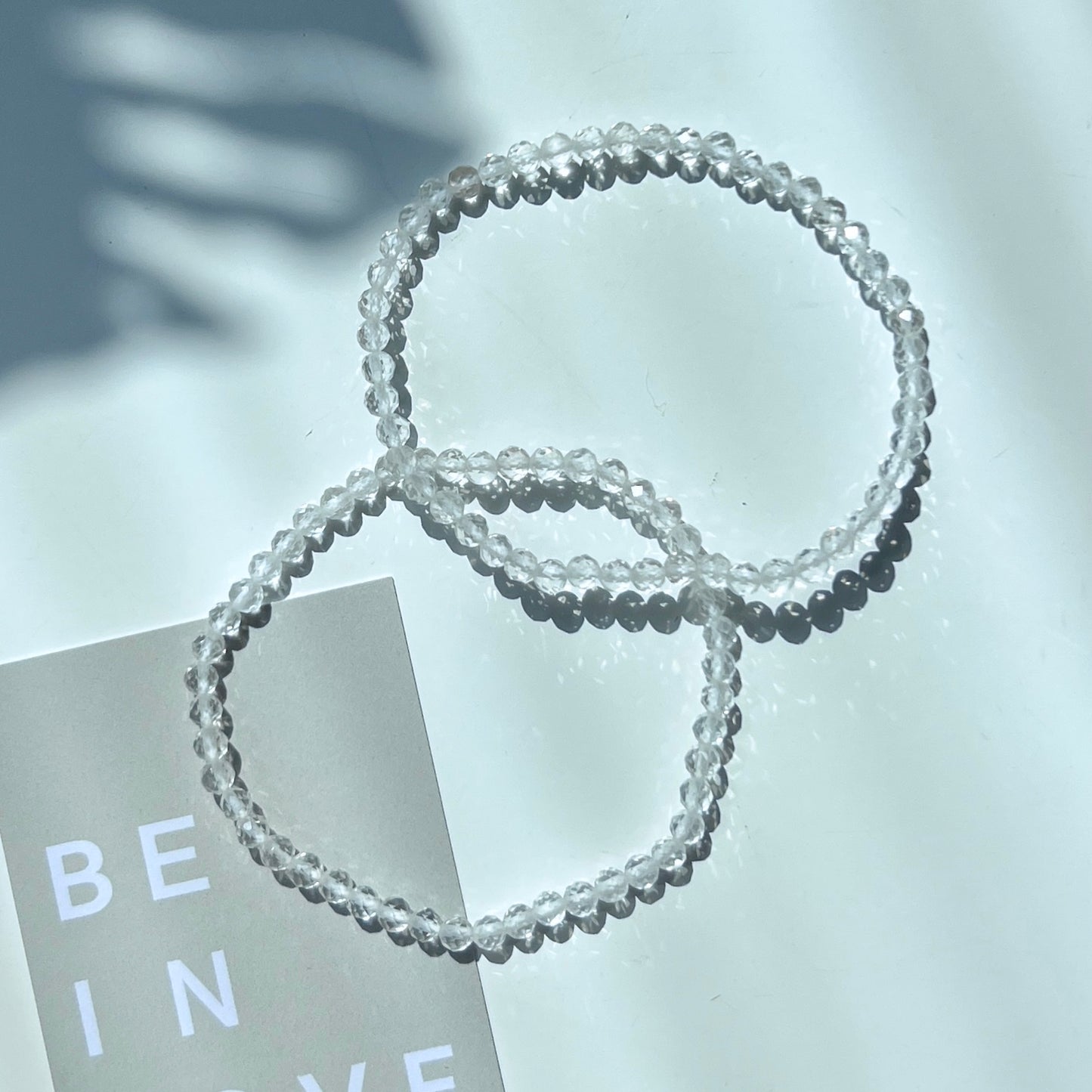 April Birthstone 4月誕生石 - Clear Quartz Faceted Bracelet 4mm 白水晶