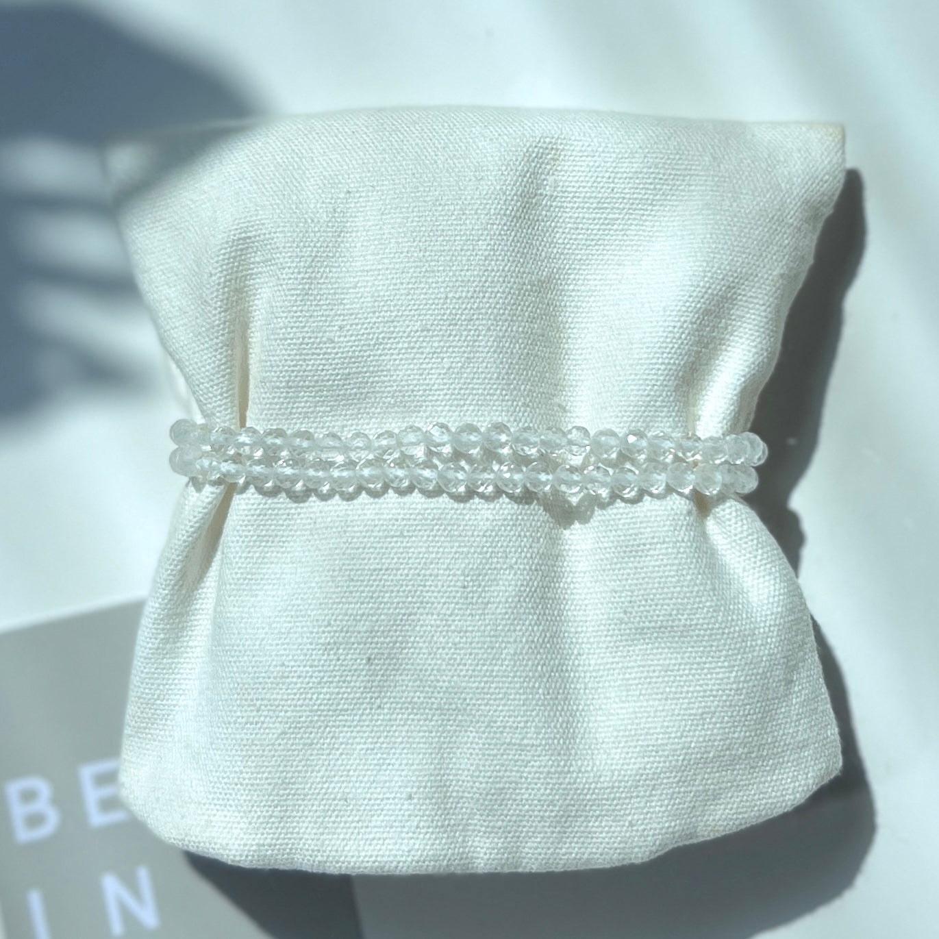 April Birthstone 4月誕生石 - Clear Quartz Faceted Bracelet 4mm 白水晶