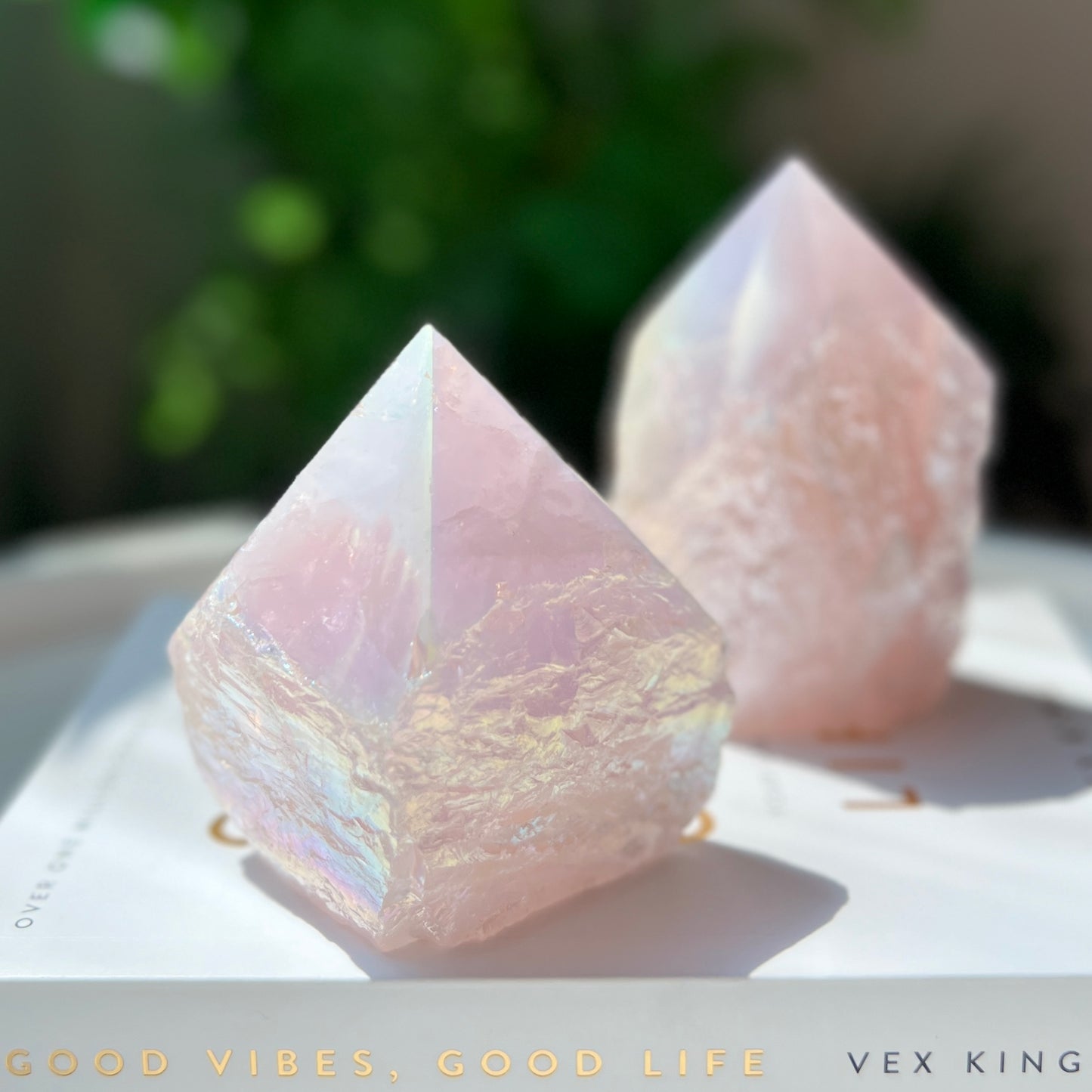 Rose Aura Point 粉晶天使光水晶