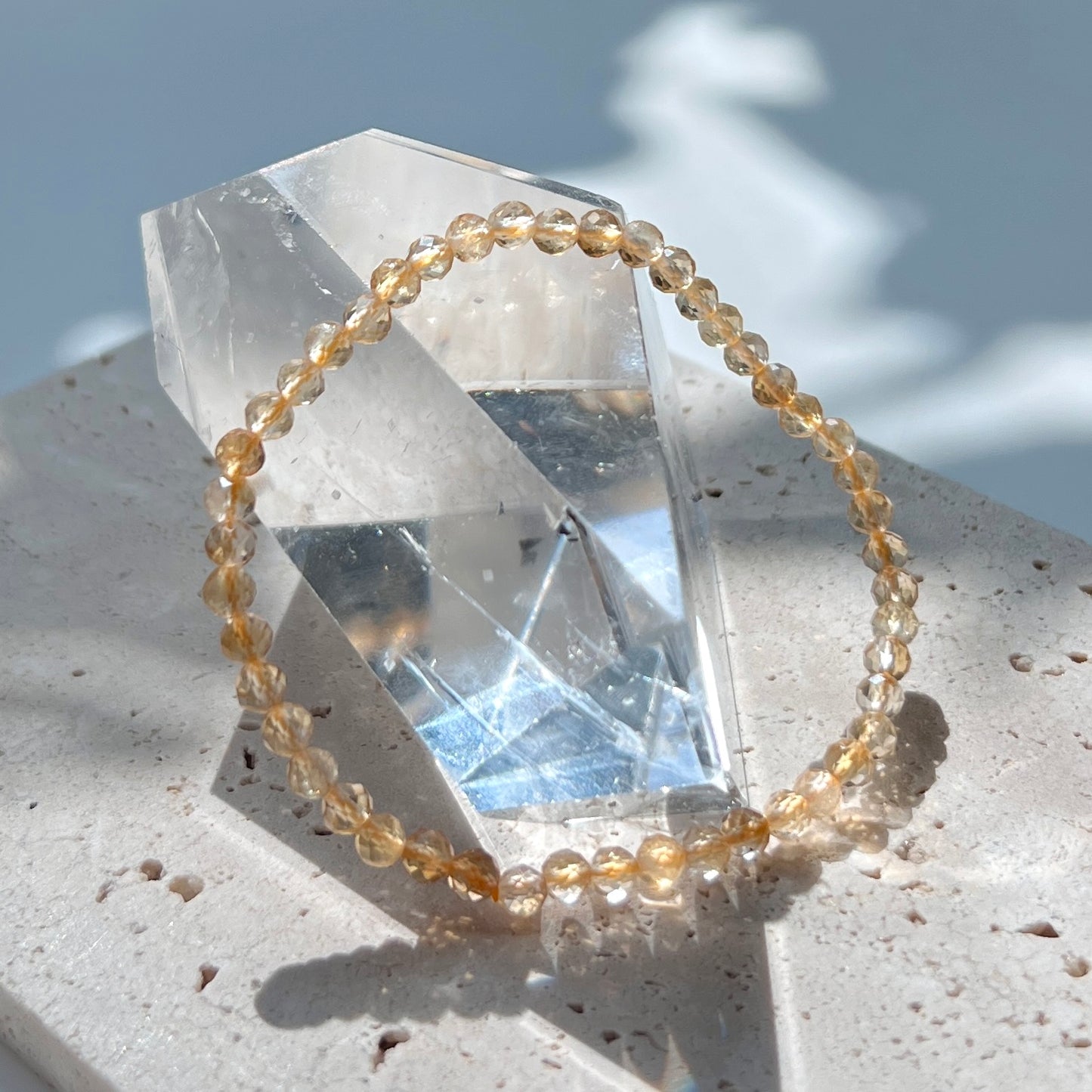 November Birthstone 11月誕生石 - Citrine Facet Bracelet 4mm 黃水晶