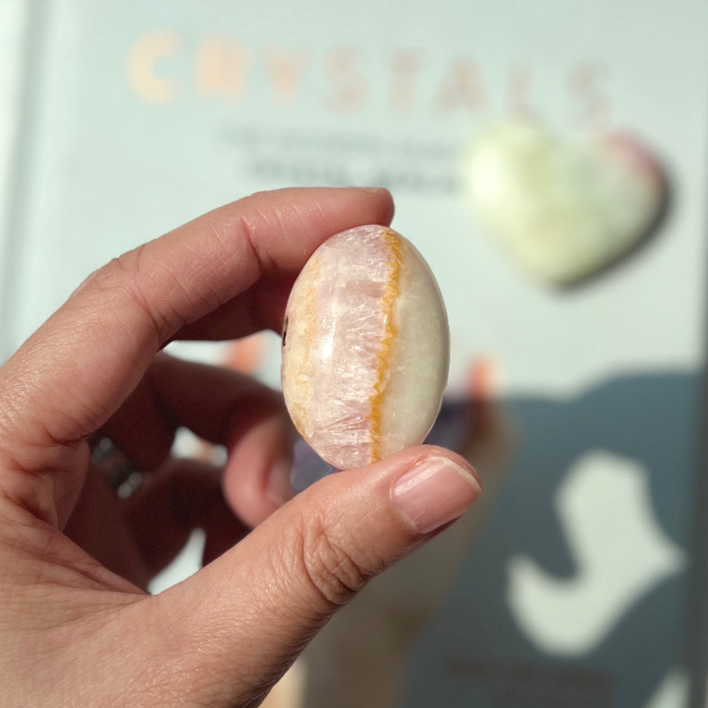 Pink Aragonite Palm Stone (ARG-012)