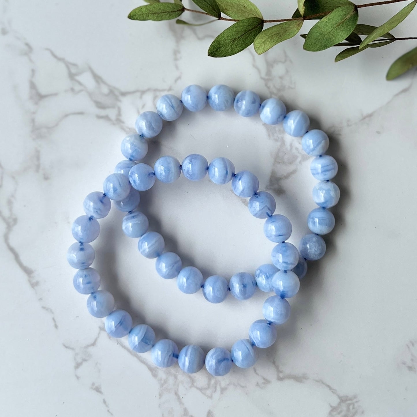 Blue Lace Agate Bracelet 8mm 藍紋瑪瑙