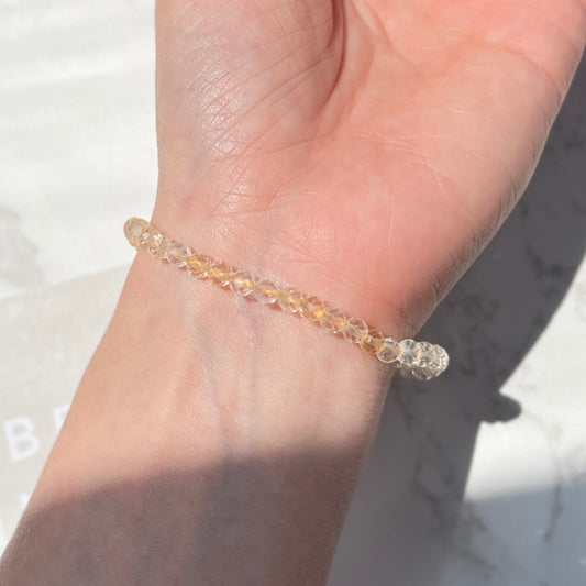 Citrine Facet Bracelet 4mm 黃水晶