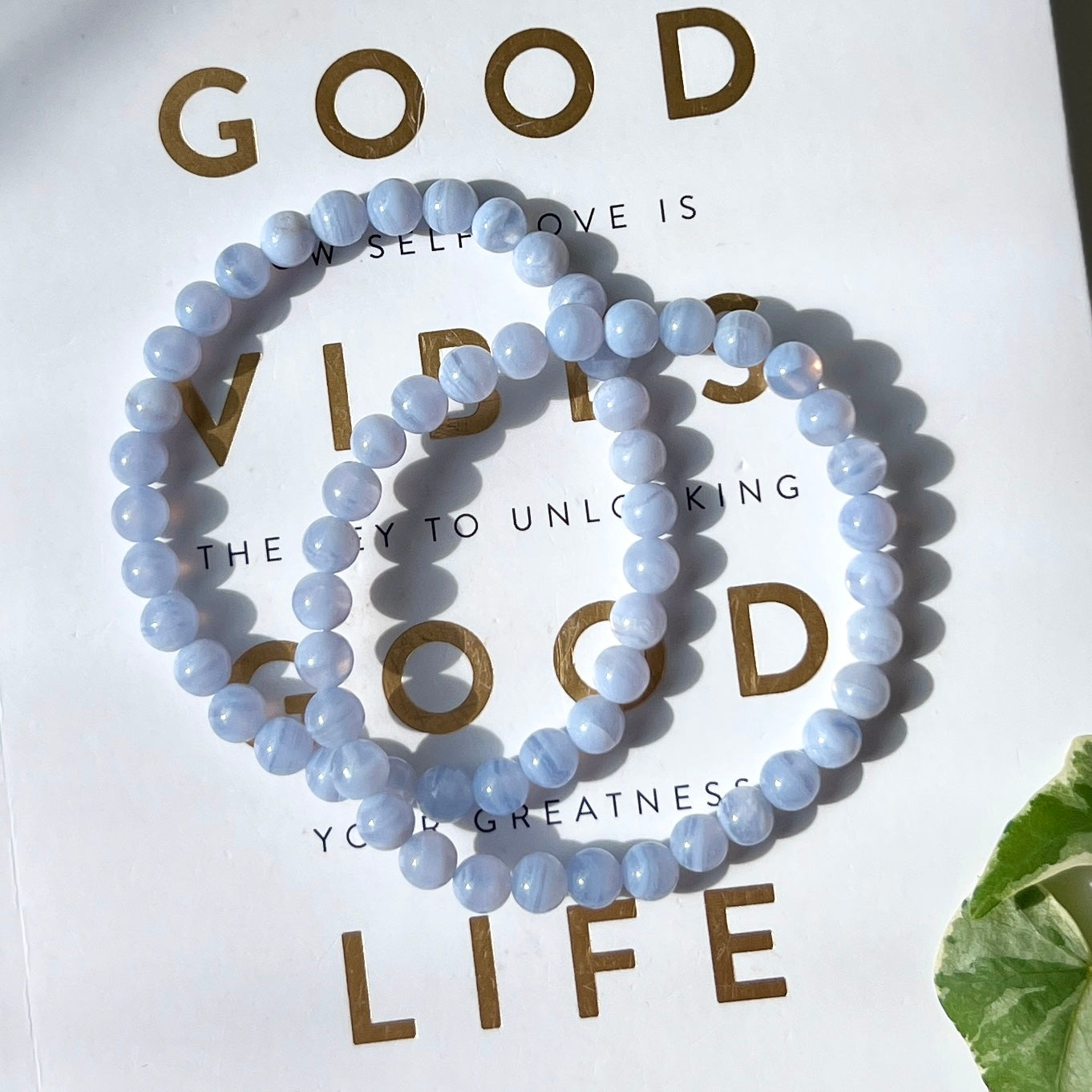 Blue Lace Agate Bracelet 6mm 藍紋瑪瑙