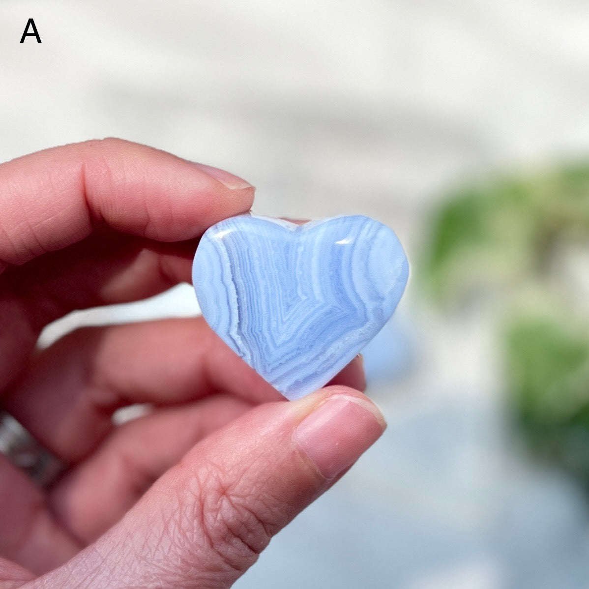 Blue Lace Heart 藍紋瑪瑙
