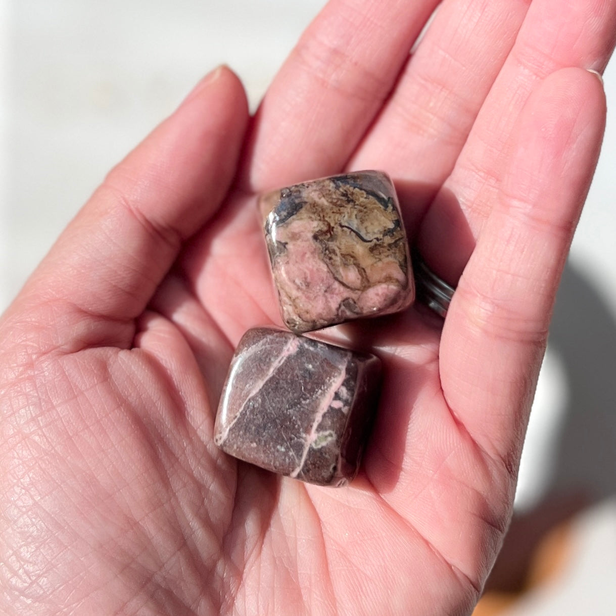 Rhodonite Cube Tumble Stone 薔薇輝石