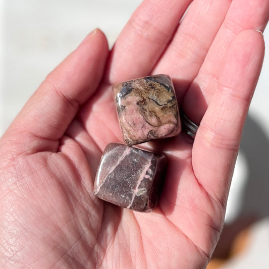 Rhodonite Cube Tumble Stone 薔薇輝石