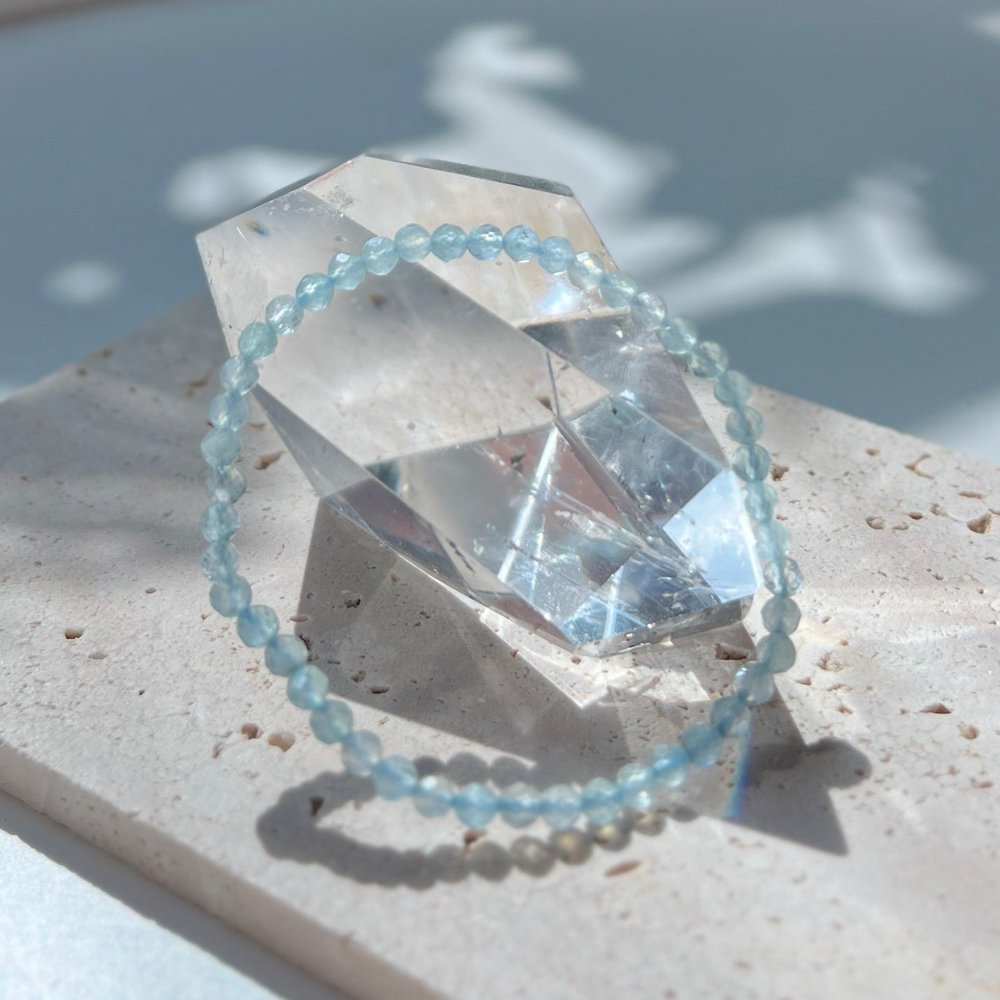 March Birthstone 3月誕生石 - Aquamarine Facet Bracelet 4mm 海藍寶