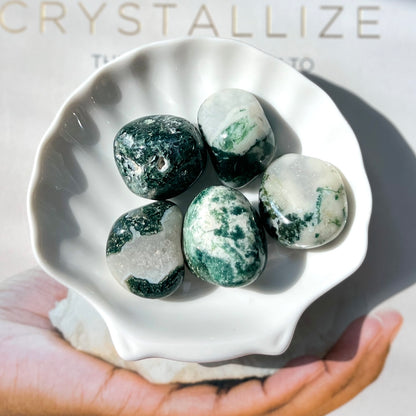 Moss Agate Tumble Stone 2-3cm 苔蘚瑪瑙/水草瑪瑙