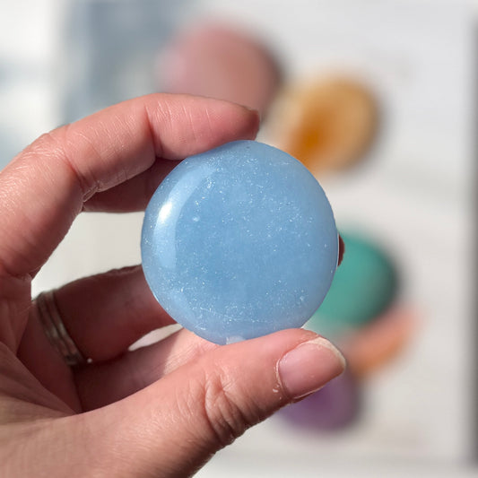 Angelite Palm Stone 天使石