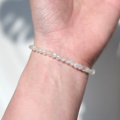 June Birthstone 6月誕生石 - Moonstone Faceted Bracelet 4mm 月亮石