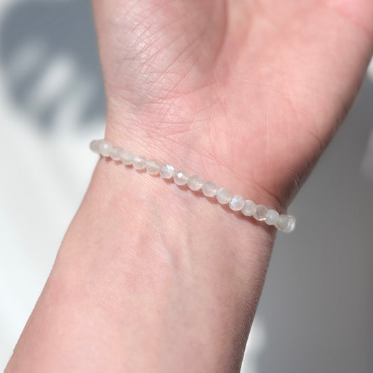 June Birthstone 6月誕生石 - Moonstone Faceted Bracelet 4mm 月亮石