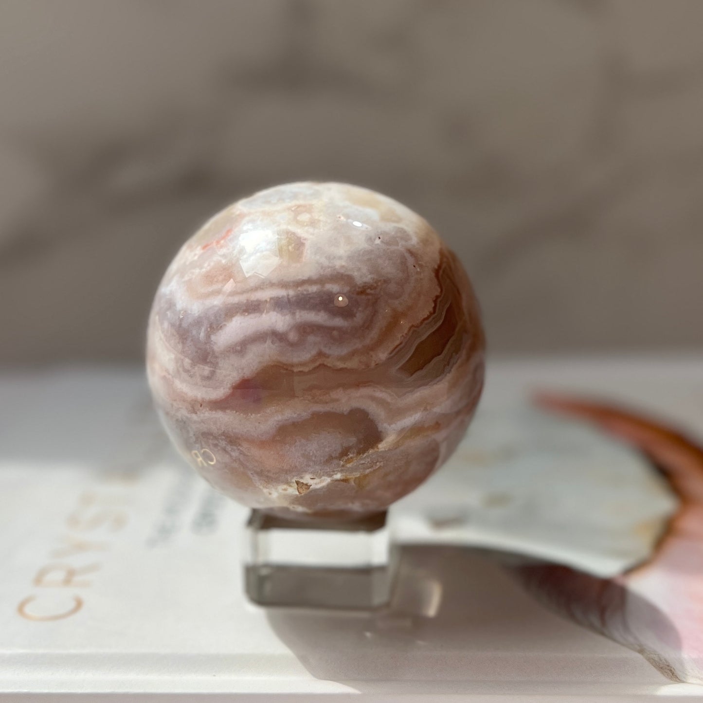 Flower Agate Sphere 5.7cm 櫻花瑪瑙