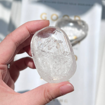 Clear Quartz Palm Stone 白水晶