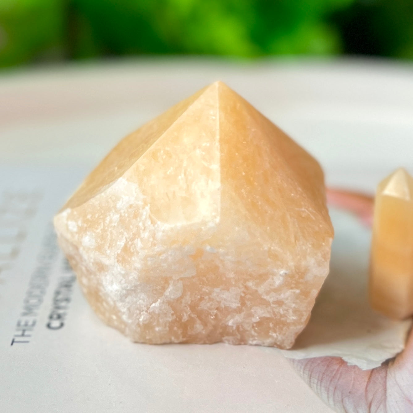 Orange Calcite Semi-polished Point 橙方解石