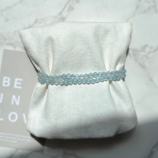 Aquamarine Facet Bracelet 4mm 海藍寶