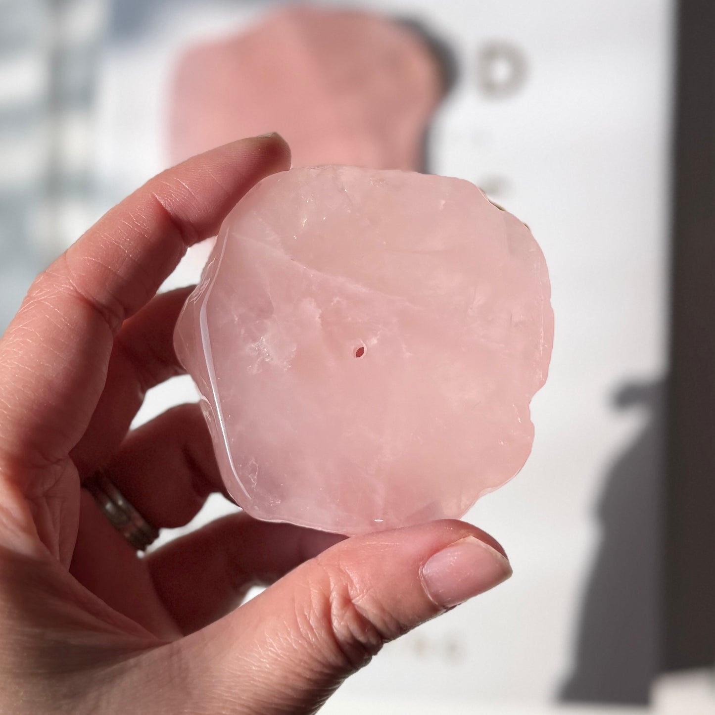 Rose Quartz Slab Incense Holder 粉晶