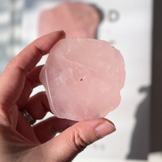 Rose Quartz Slab Incense Holder 粉晶