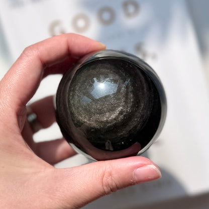 Silver Obsidian Sphere 銀曜石