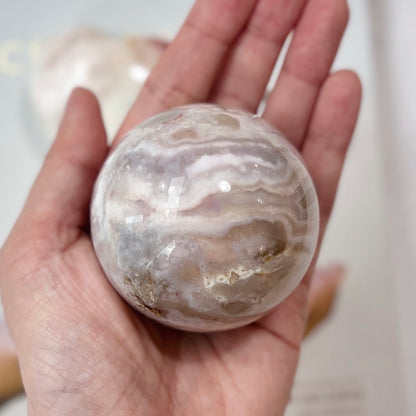 Flower Agate Sphere 5.7cm 櫻花瑪瑙