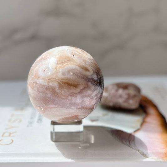 Flower Agate Sphere 5.7cm 櫻花瑪瑙