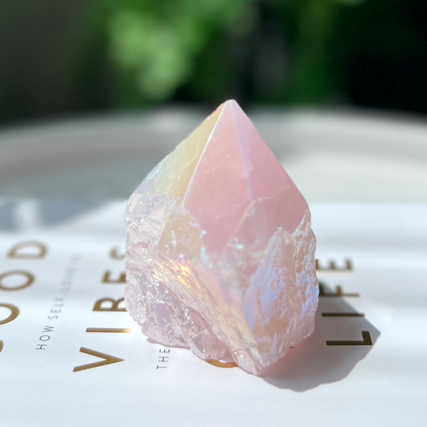 Rose Aura Point 粉晶天使光水晶