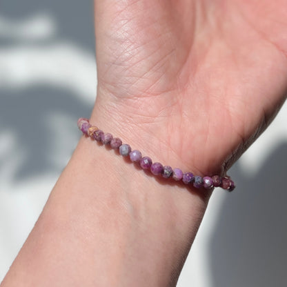July Birthstone 7月誕生石- Ruby Facet Bracelet 4mm 紅寶石